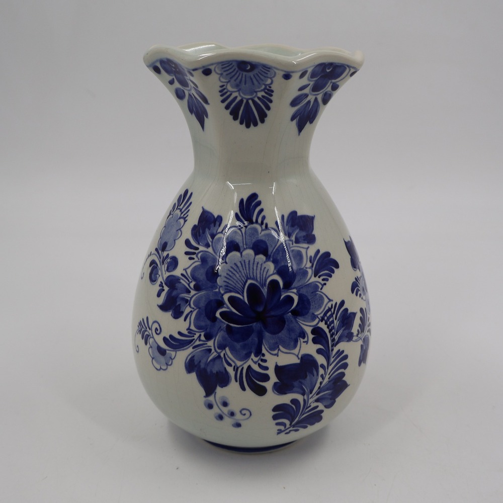 Royal Delft Floral Vase Unisex OS Blue White Hand Painted Holland 5532/23